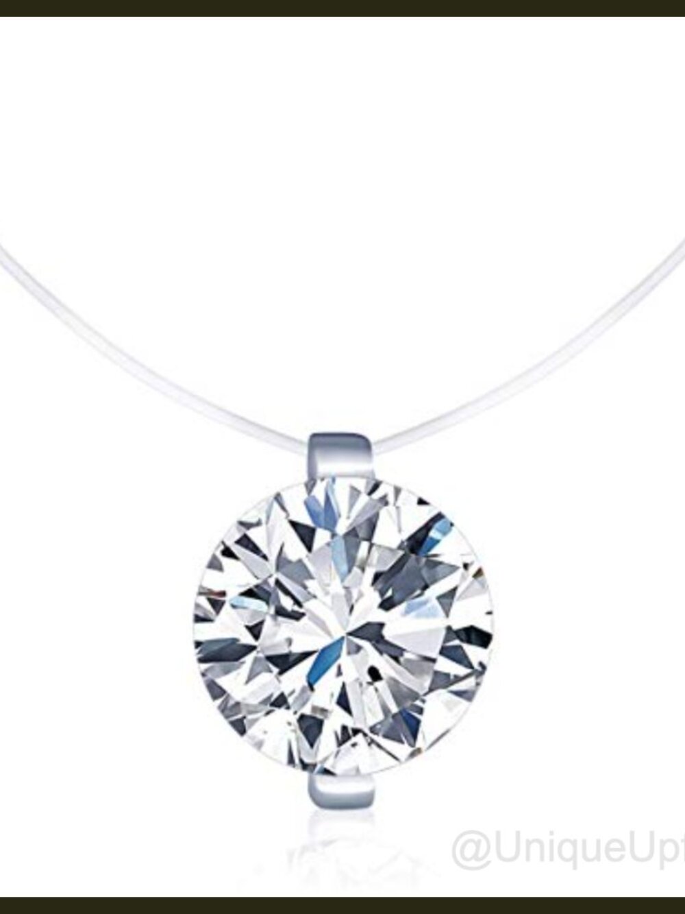 925 Sterling Silver Cubic Zirconia Solitaire Pendant Necklace 16"
